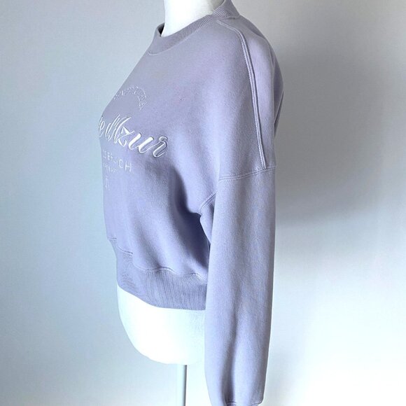 ABERCROMBIE & FITCH Soft AF Lavender Cropped Sweatshirt Size XXS - Picture 4 of 7